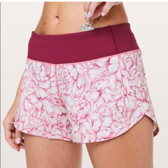Lululemon Speed Up Shorts Pink Floral - Picture 1 of 12